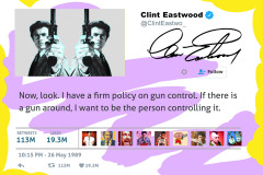 Famous Tweets: Clint Eastwood/Dirty Harry: I Have A Firm Policy On Gun Control