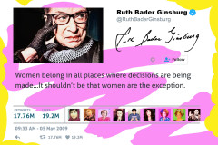 Famous Tweets In History -  Ruth Bader Ginsburg - Women Belong In Places Of Decision