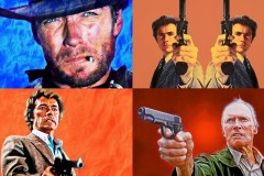 Clint Eastwood Collage - blue & brown